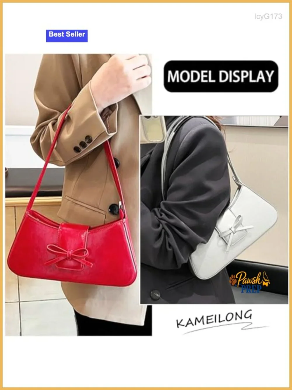 Patent Leather Hobo Handbag with Bow - Y2K Shoulder Bag for Women, Cute Purse,